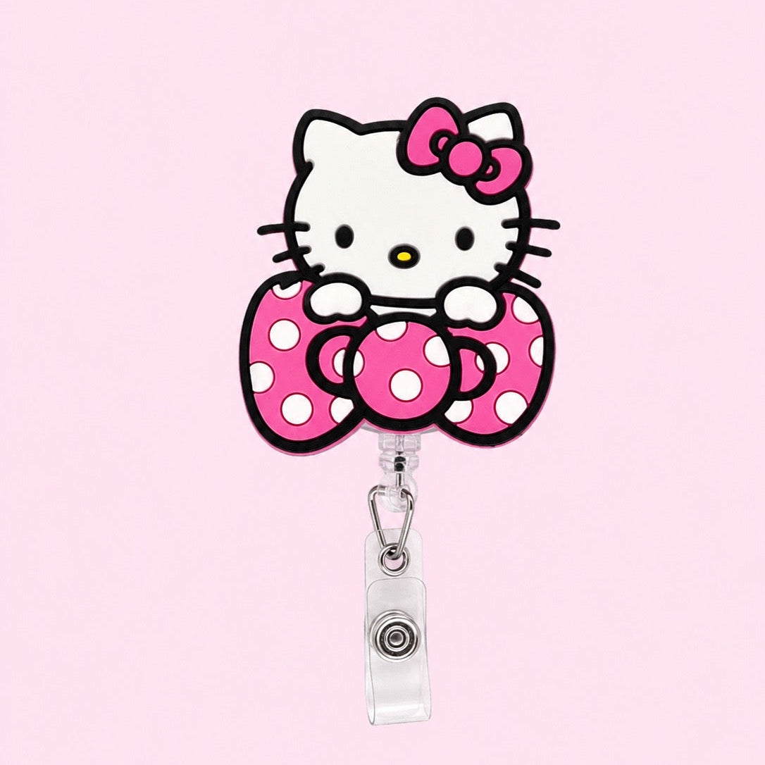 Kitty & Bow Badge Reel